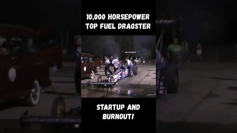 10,000 Horsepower Top Fuel Dragster Wild Startup and Burnout! #shorts