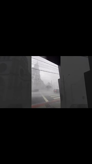 Heavy rain during a recent storm in Orleans, Brazil