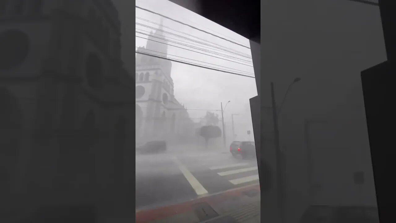 Heavy rain during a recent storm in Orleans, Brazil