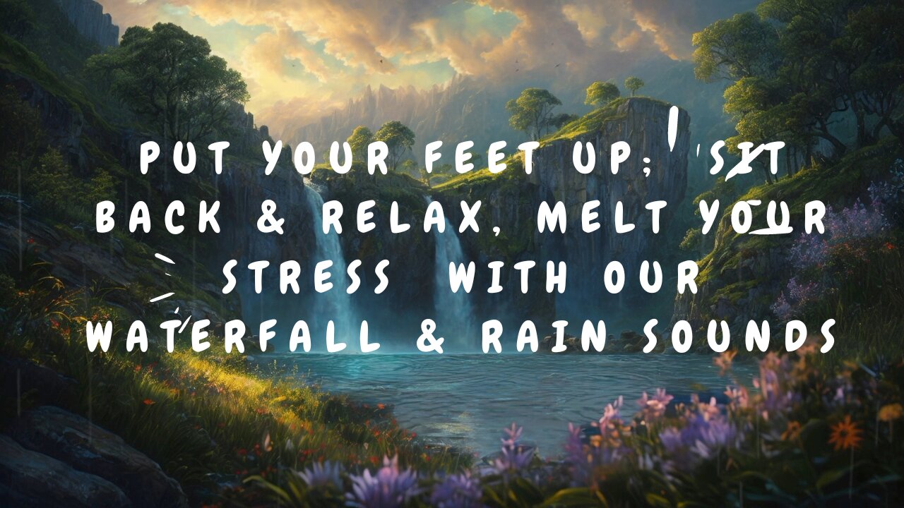 Put Your Feet Up; Unwind, Sit Back & Relax, Melt Your Stress Away with our Waterfall & Rain Sounds