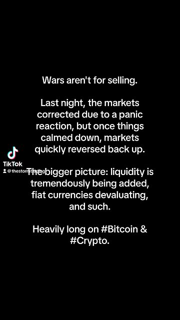 Wars aren't for selling. Last night, the markets corrected due to a panic reaction