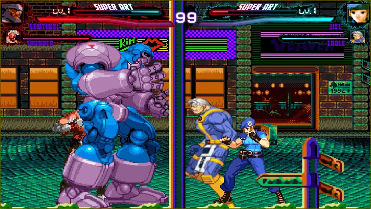 Mugen: Sentinel/Thunder vs Jill/Cable