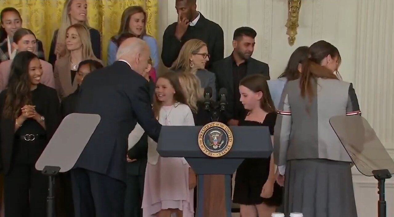 Biden Invites Young Girls On Stage After His Staff Told Him Not To