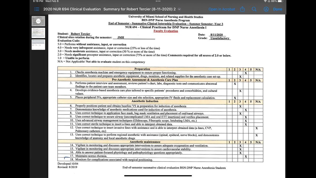 UNIVERSITY F MIAMI ACCEPTS FALSE DOCUMENT IN DISMISSING STUDENT!!
