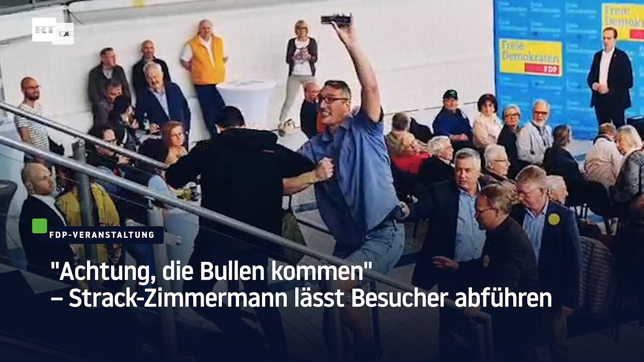 "Achtung, die Bullen kommen" – Strack-Zimmermann lässt Besucher abführen