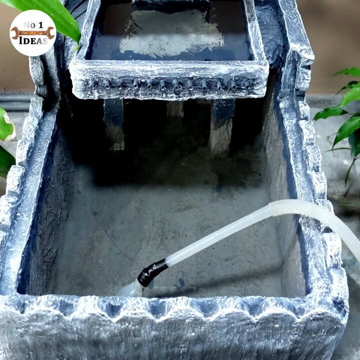How to build unique multi level waterfall aquarium from cement and foam ...