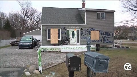 Home spray painted with satanic references raises concerns in Brownstown Township