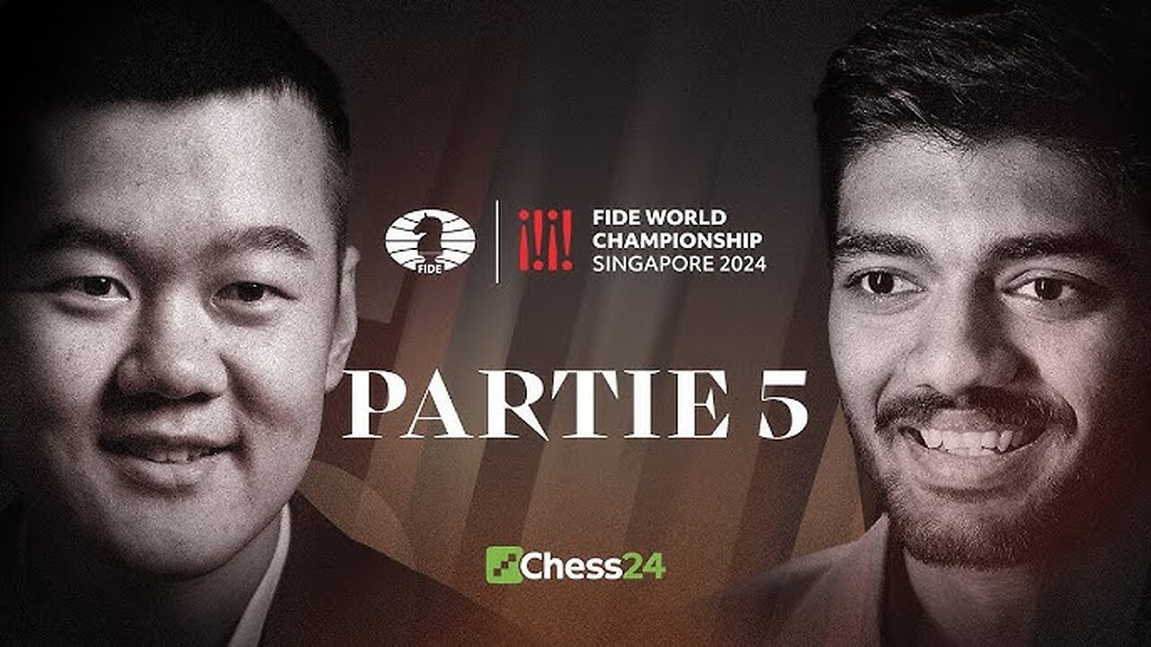 ÉCHECS | 5ᵉ Partie du CHAMPIONNAT DU MONDE FIDE 2024 | Ding Liren vs Gukesh Dommaraju [Flokossama]