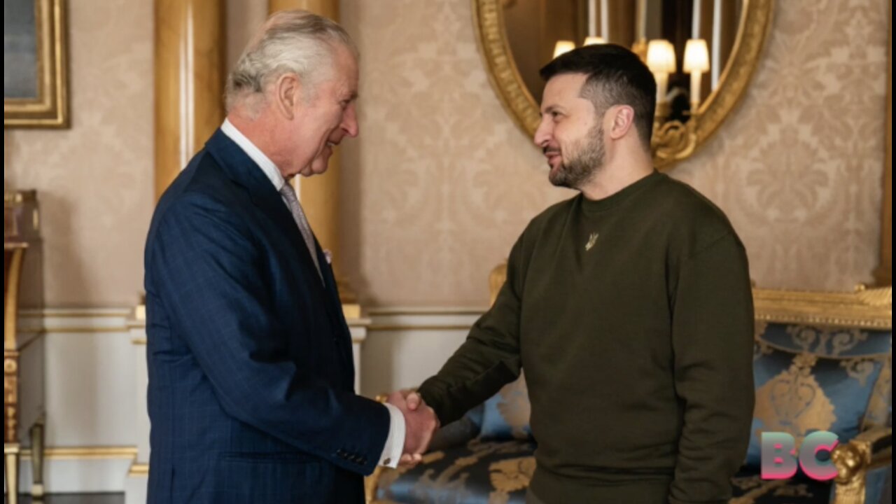 Zelenskyy visits King Charles III on UK trip, asks lawmakers for jets