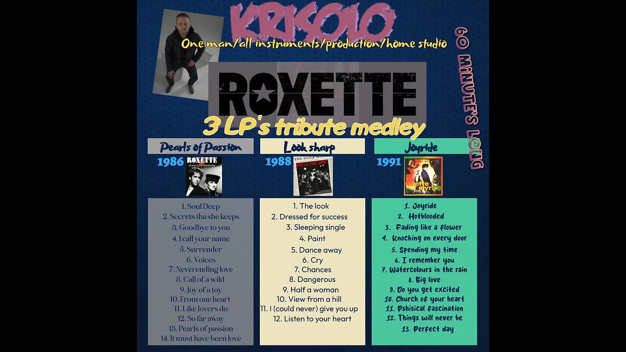 kriSolo - Roxette 3 LP's tribute medley - 39 pieces