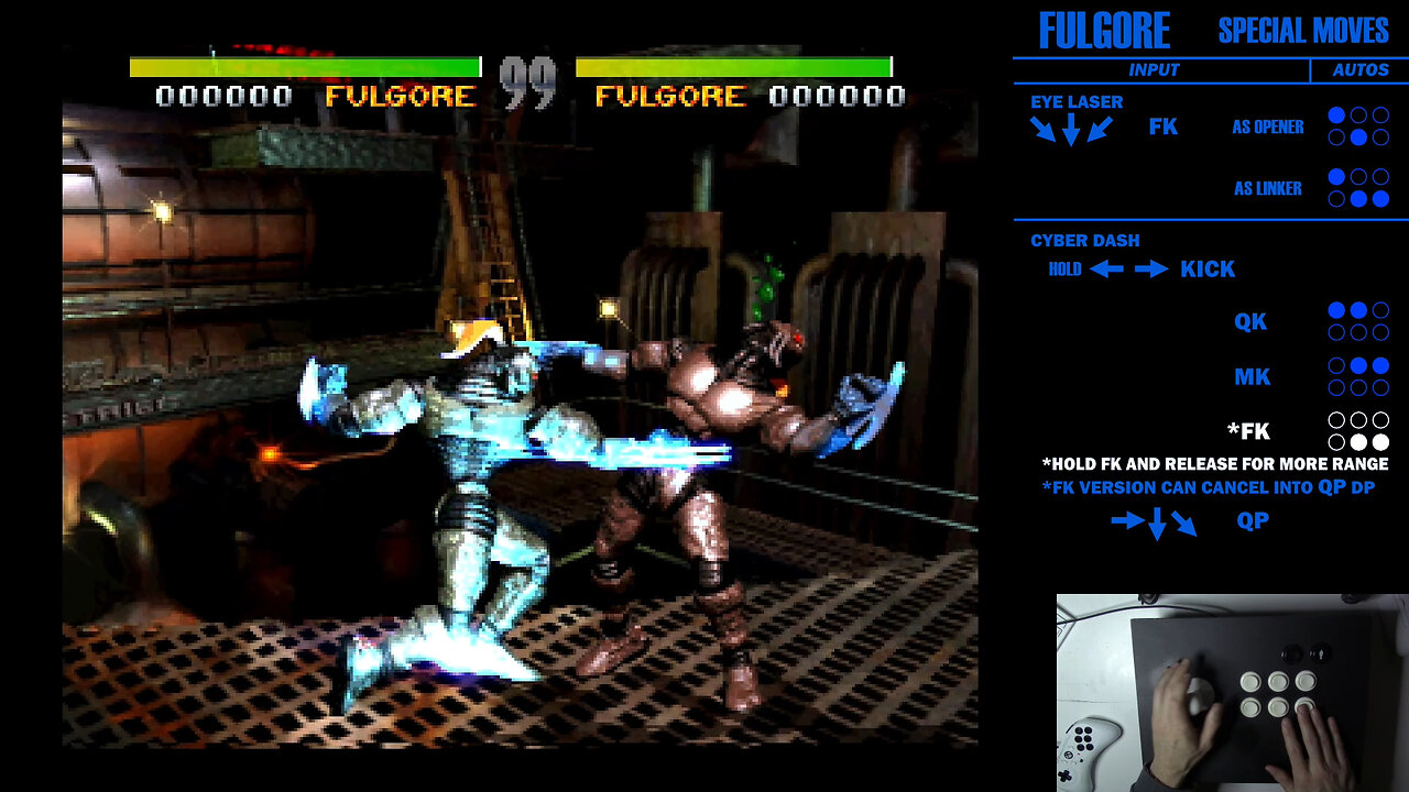 KILLER INSTINCT (1994) : FULGORE TUTORIAL (Move List)