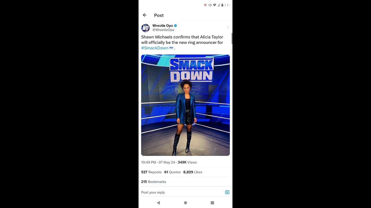 Alicia Taylor New Ring Announcer For WWE Smackdown