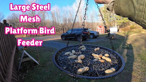 Large Steel Mesh Platform Bird Feeder