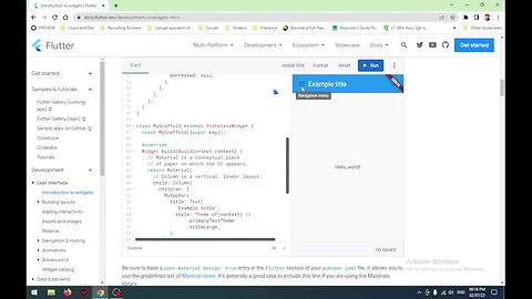 Flutter.dev Introduction to Widget Learning video #flutter #flutterdeveloper