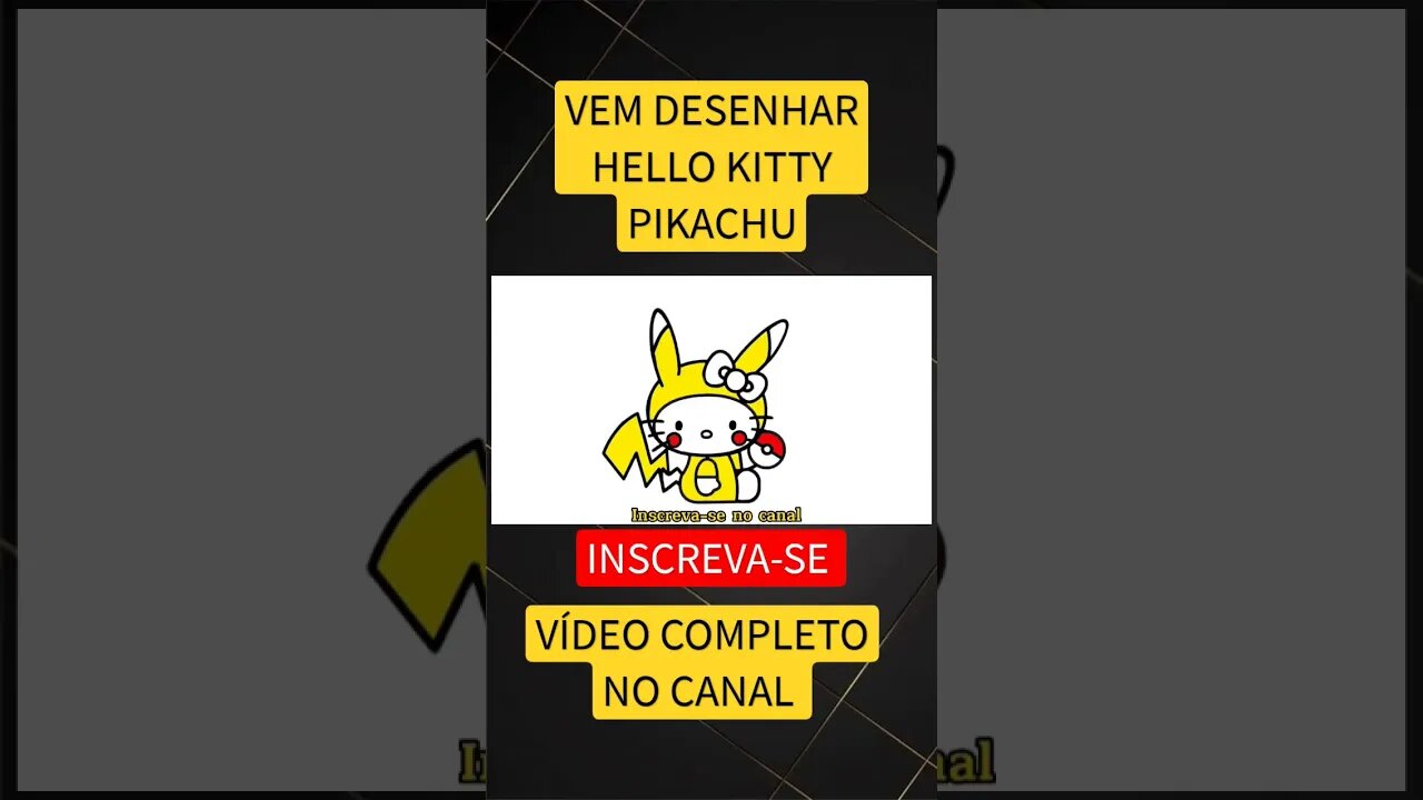 COMO DESENHAR HELLO KITTY PIKACHU FÁCIL #desenho #shorts #desenhofacil #hellokitty #pikachu