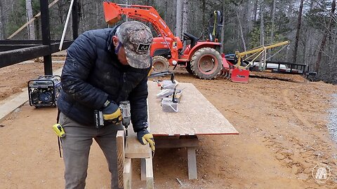 S2 EP31 | WOODWORK | TIMBER FRAME BASICS | PLYWOOD, METAL AND WALKWAY FOR CABIN ROOF