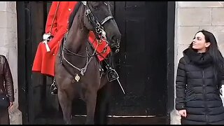 She almost spills her coffee ☕️ #horseguardsparade