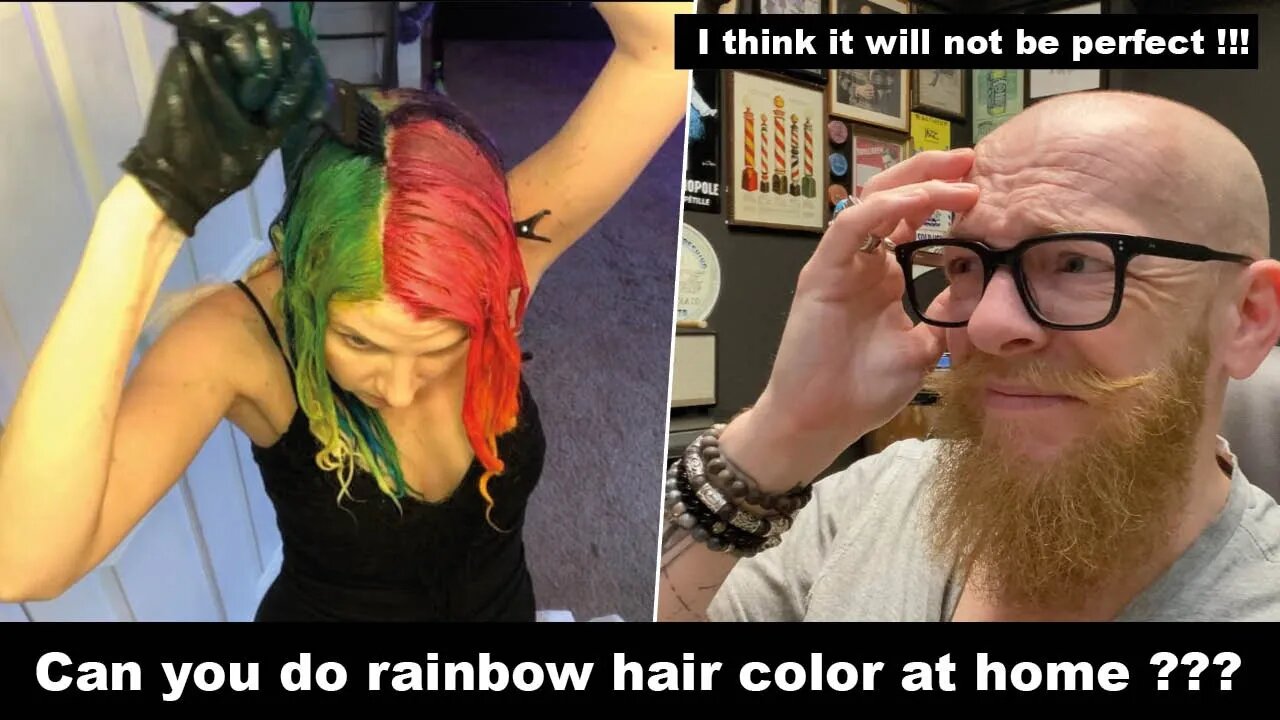 Can you do a RAINBOW hair color at home??? Hairdresser reacts