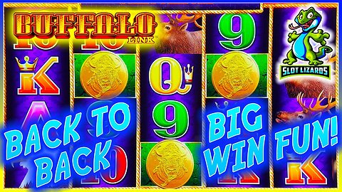 BACK TO BACK! BACK BACK TO BACK! BIG WIN on Buffalo Link Slot! Retriggers!