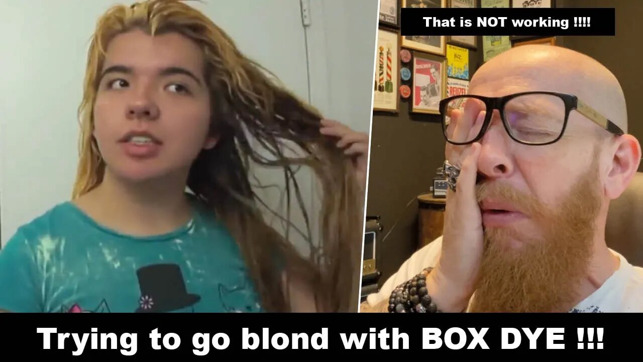 She is trying to go BLOND with BOX DYE I Hairdresser reacts to a hair fail