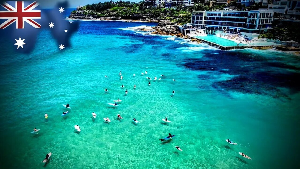 Famous Bondi beach!! perfect day, Sydney by Drone!! packed 2023