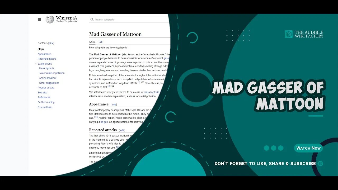 The Mad Gasser of Mattoon was the name given to the person or people believed to be responsible