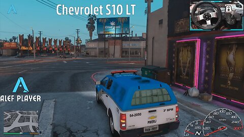 Chevrolet S10 LT - GTA V | Carro da policia subindo a Favela | Logitech g27 Gameplay