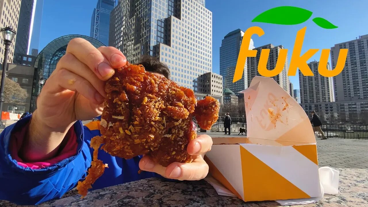 FUKU FRIED CHICKEN IN NYC ! David Chang's Hot Chicken! * MUKBANG ADVENTURE ! * | NOMNOMSAMMIEBOY