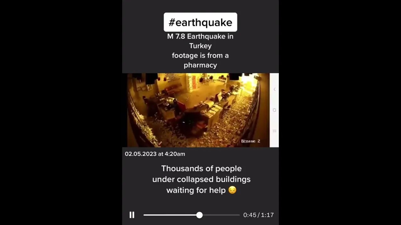 7.8 Earthquake Captured footage from the Turkish pharmacy