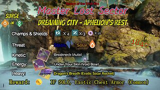 Destiny 2 Master Lost Sector: Dreaming City - Aphelion's Rest on my Solar Warlock 6-2-24