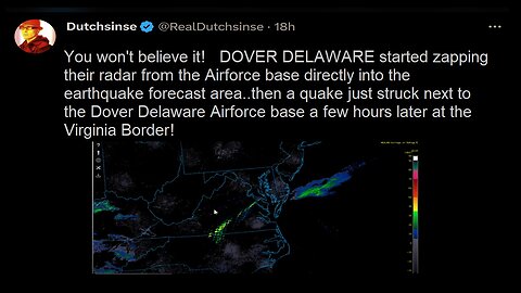 DOVER DELAWARE Started Zapping Their Radar From the Airforce Base, Then Small Quake Hit