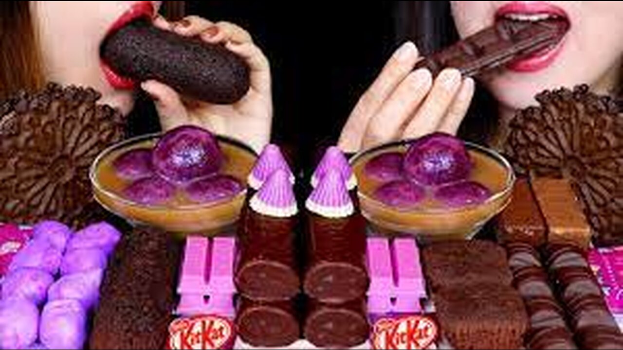 ASMR CHOCOLATE DESSERT PARTY EATING COMPILATION (NO TALKING)