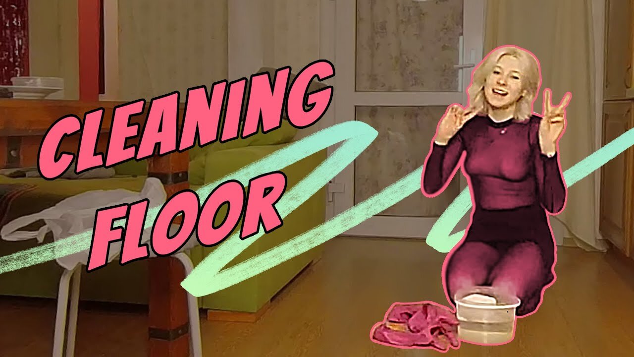 360° VR Revolutionary Floor Makeover: Scrubbing for Sparkling Clean Floors In A Cute Outfit!