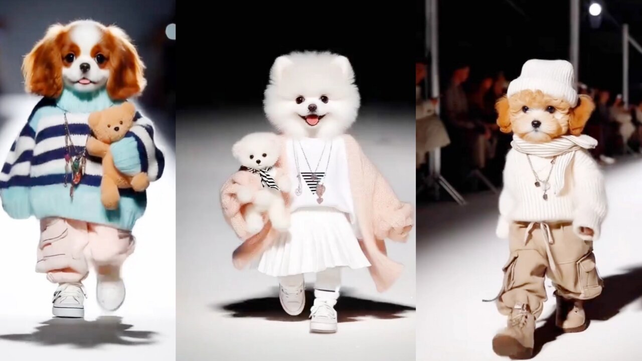 beautiful dogs doing fashion show 🐶🐶💕💕💕