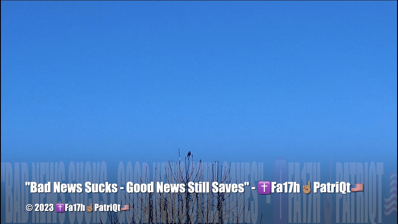 "Bad News Sucks - Good News Still Saves" - ✝️Fa17h☝🏽PatriQt🇺🇸