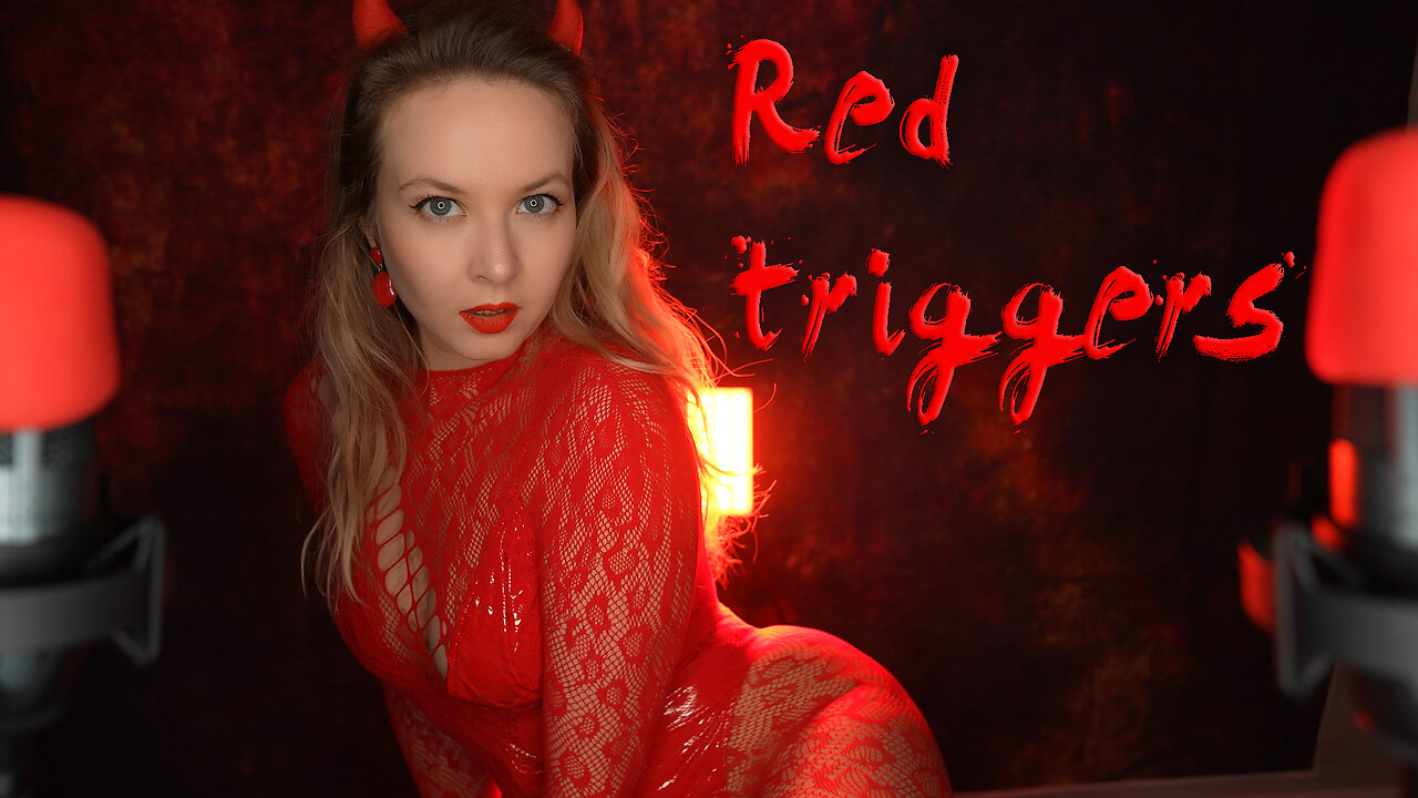 ASMR Red triggers 💝 Red mood for Christmas 🎁