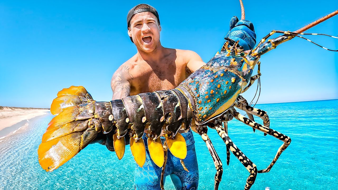 Catching Giant Lobsters For Food On Remote Island