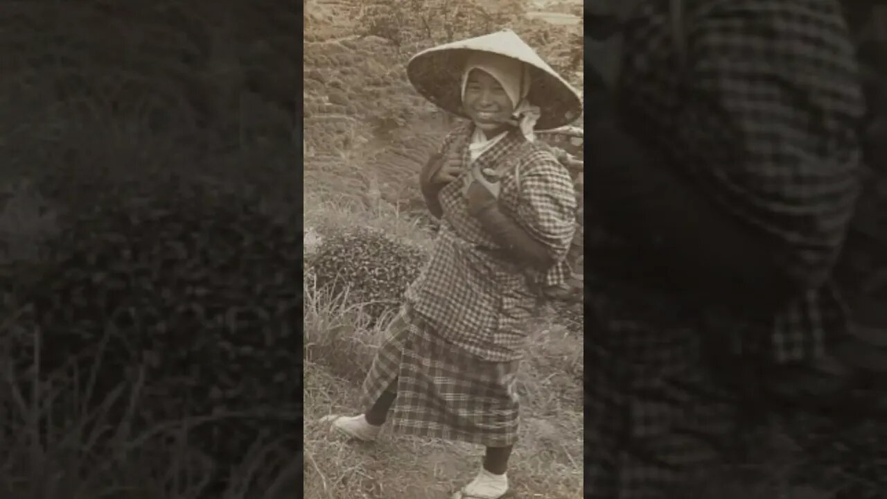 Japanese people in a 100-year-old photo A woman working in a Shizuoka tea field, Yokozuna, #shorts