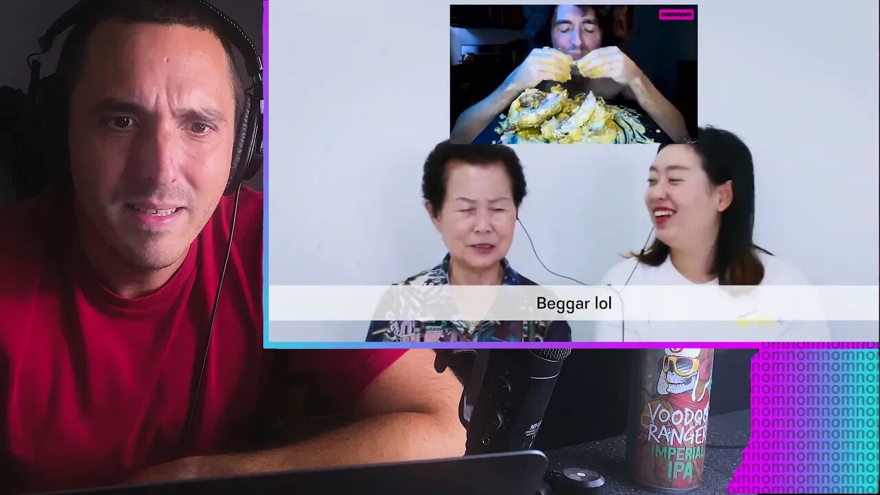 Mukbanger Reacts to Korean Grandma watching EXTREME MESSY mukbang asmr !