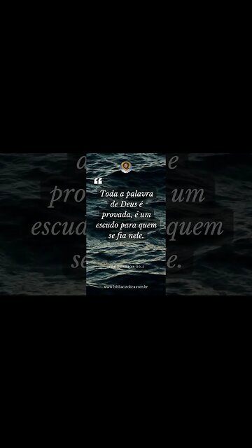 Provérbios 30,5 - Toda a palavra de Deus é provada, é um escudo para quem se fia nele.