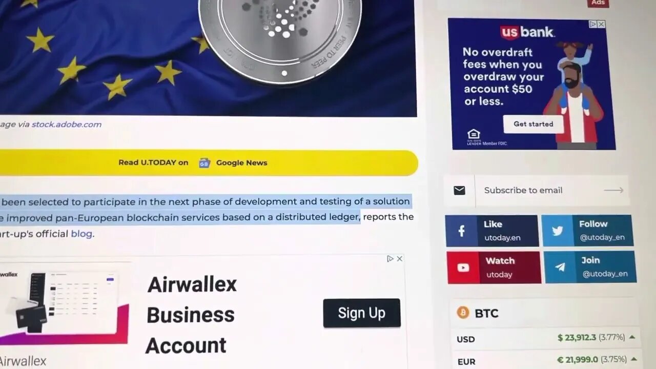 IOTA CHOSEN BY THE EUROPEAN UNION TO RUN THEIR SYSTEM!!!!!