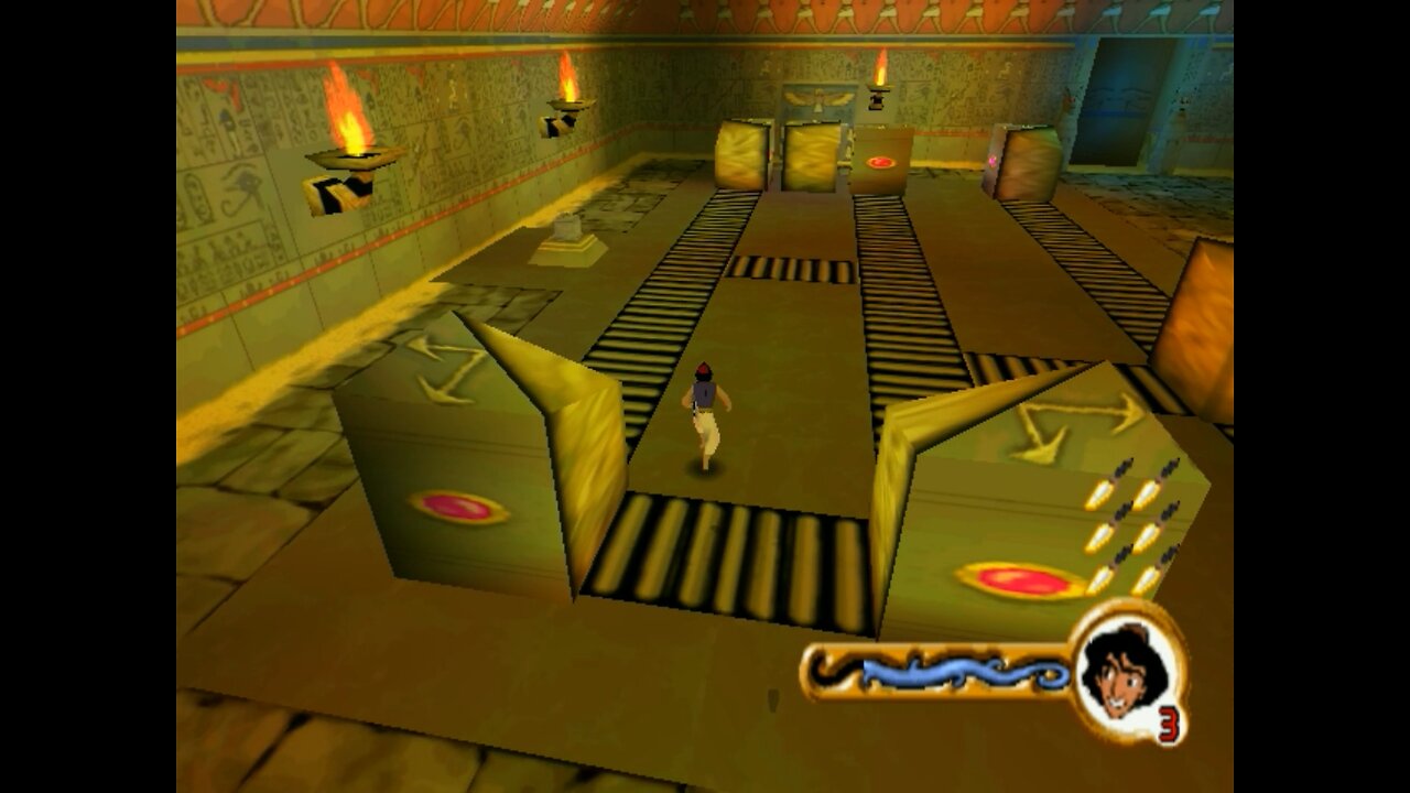 Disney's Aladdin in Nasira's Revenge: The laser puzzle on Pyramids Level 4