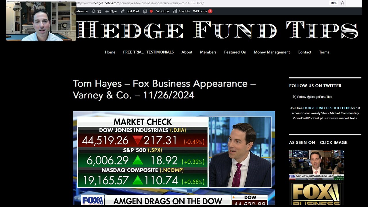 Hedge Fund Tips with Tom Hayes - VideoCast - Episode 267 - November 28, 2024