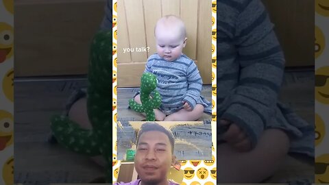 reaction ! bayi menangis karna mainan kaktus