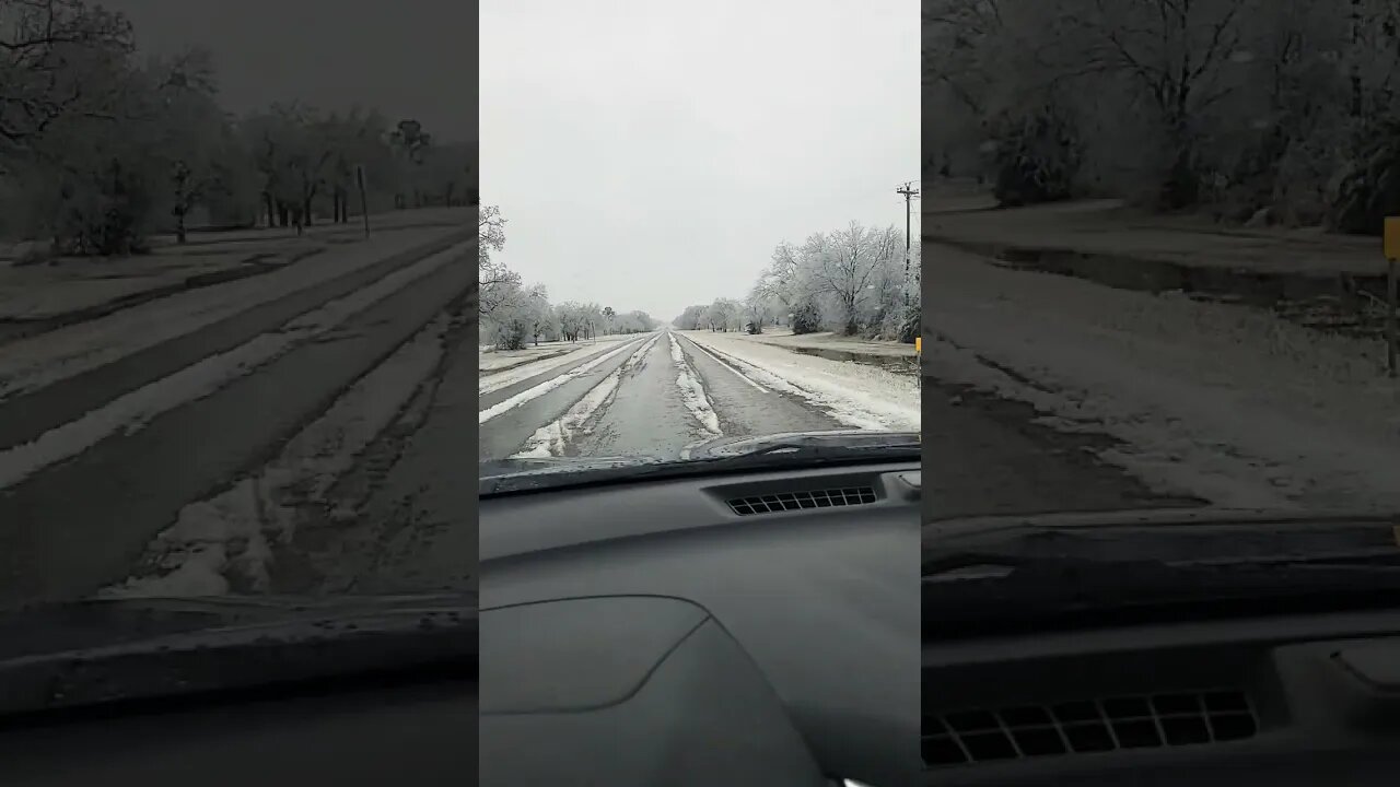 Ice stormagedon in TX. 100k SUV can only go 4 mph cause there was ice. #allhopelost #allgonnadie