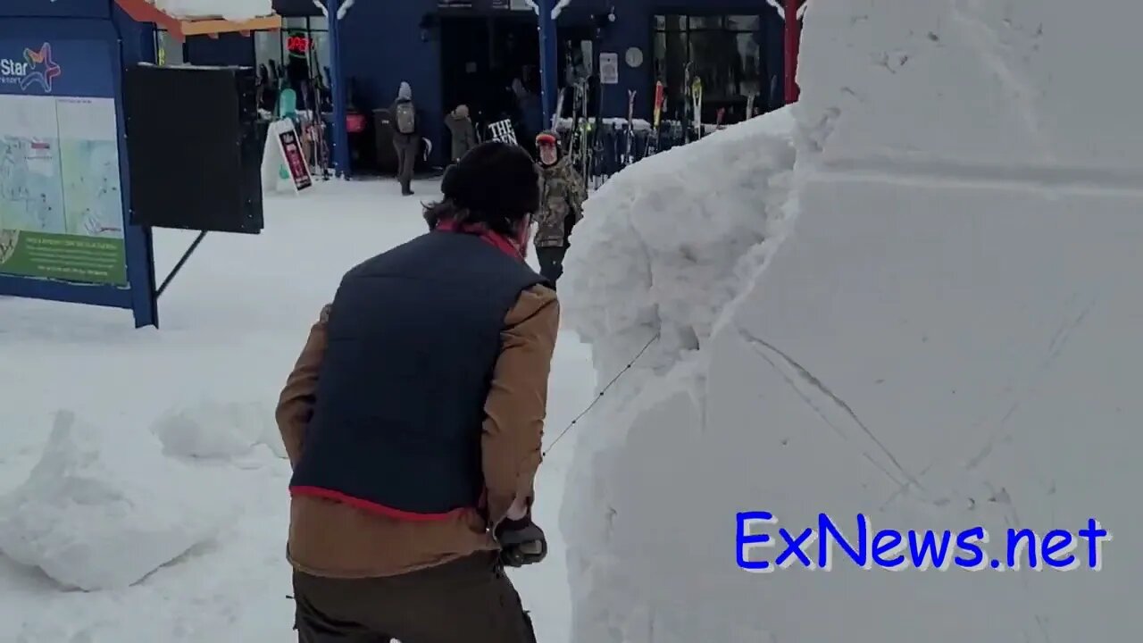 Vernon Winter Carnival snow sculpting day one