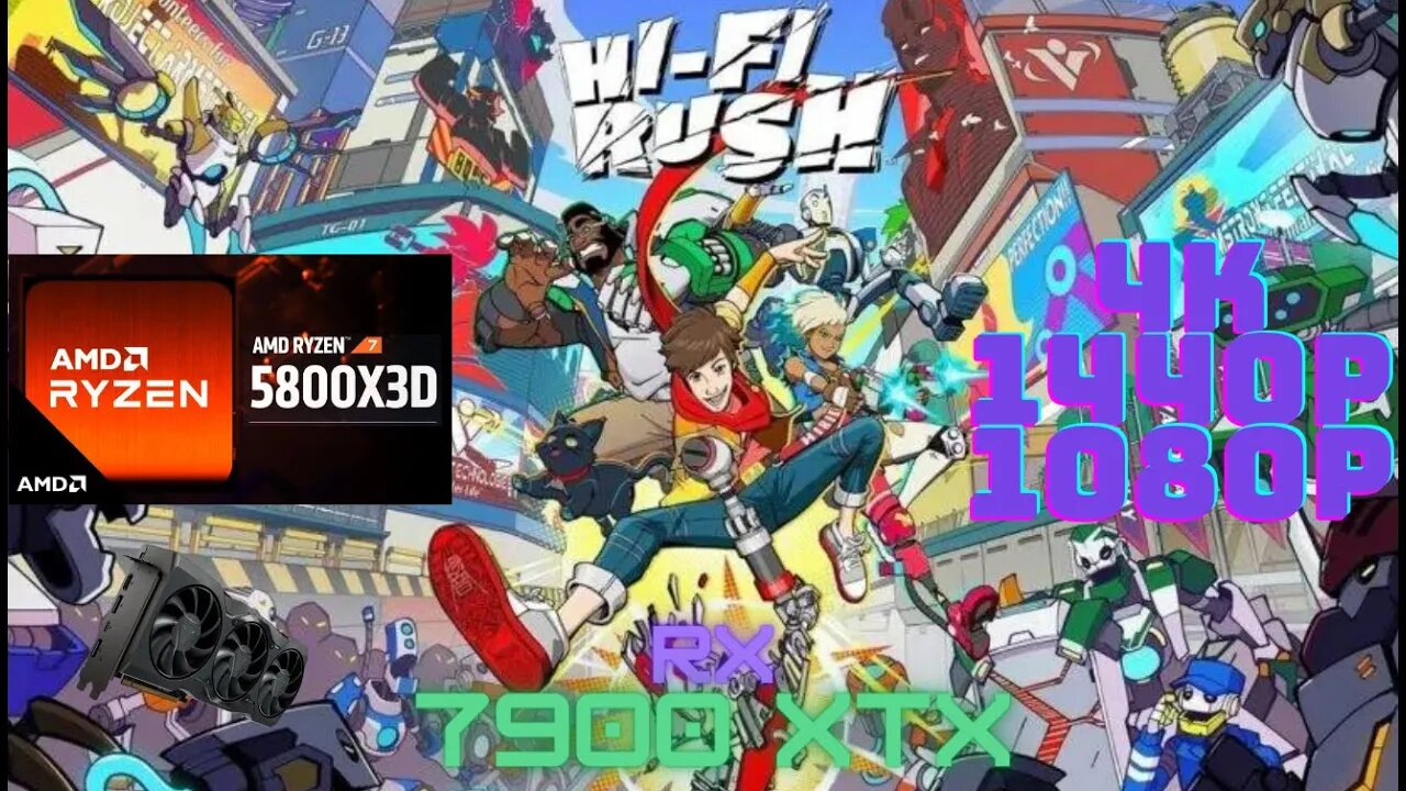 Hi Fi Rush Jogo no Xbox Game Pass, Leve e Muito Divertido! 5800x3D+RX7900XTX 4K 1440p 1080p