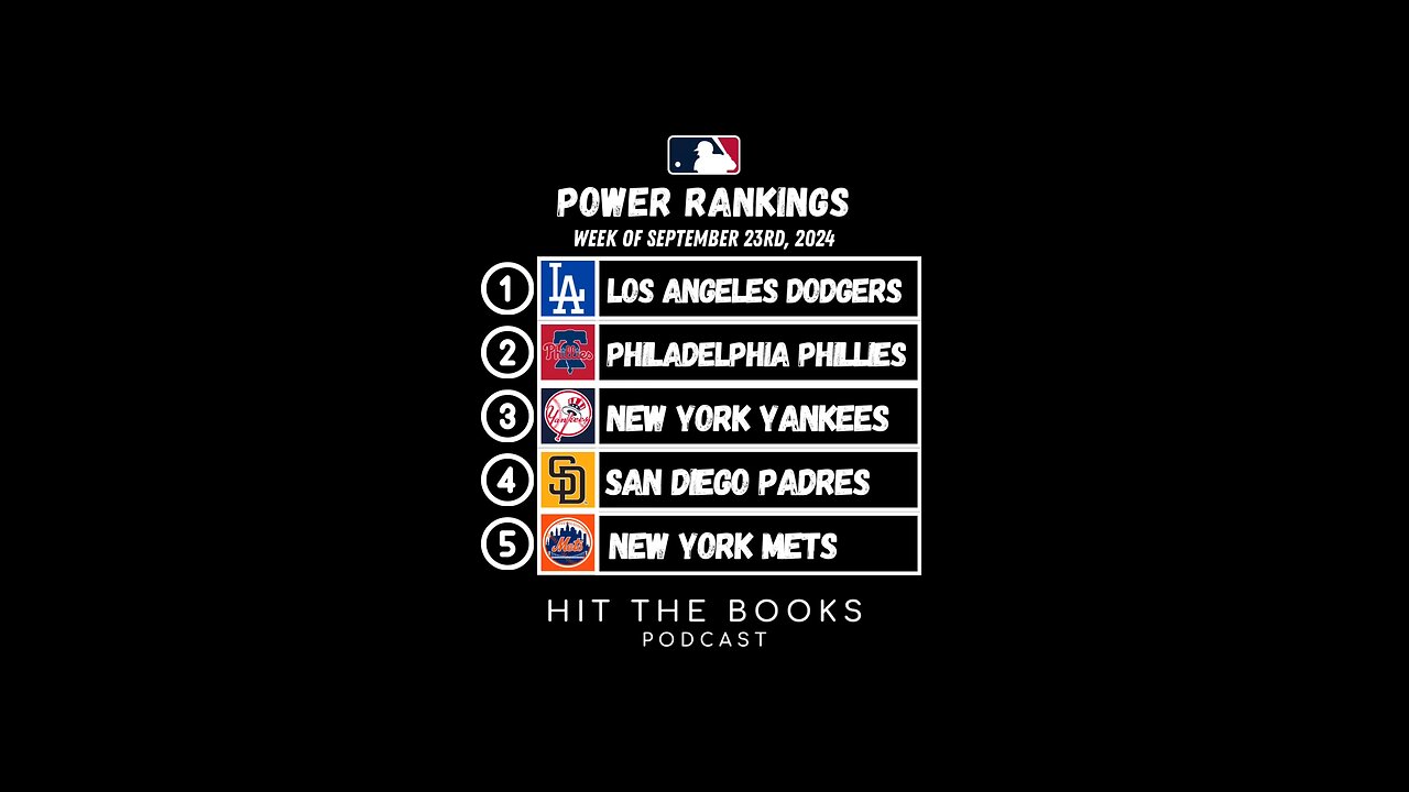 Power Rankings in the MLB for the week of 9/23/2024!