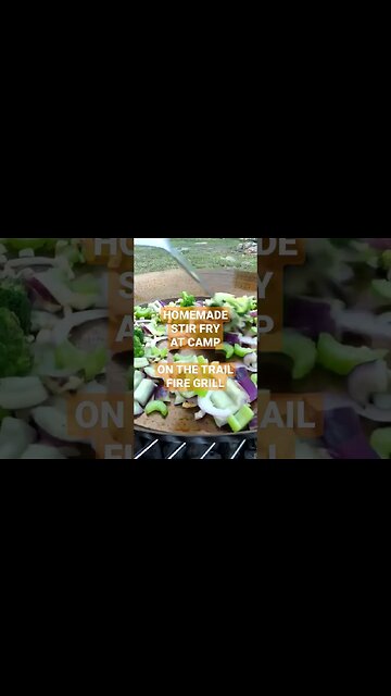 TRAIL FIRE GRILL, making stir fry in the woods