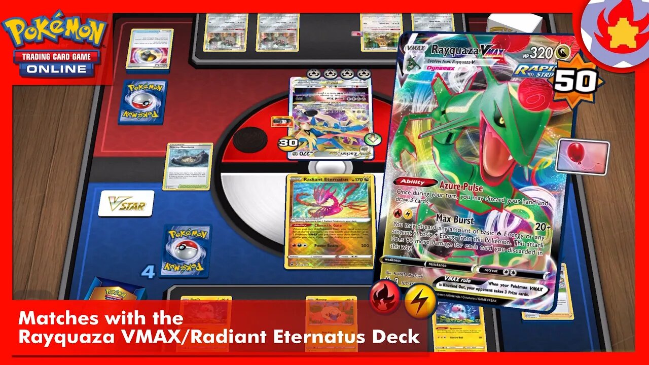 Matches with the Rayquaza VMAX/Radiant Eternatus Deck | Pokemon TCG Online